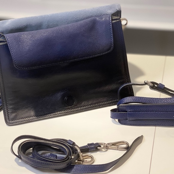 Prada Etiquette Blue Leather Handbag/Crossbody/Shoulder Handbag! - Picture 7 of 15